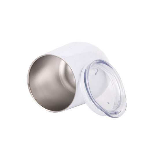 Vaso tipo huevo blanco de doble pared de 12oz