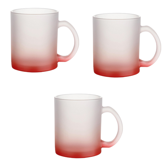 Taza Frosted 11 oz con degradado rojo