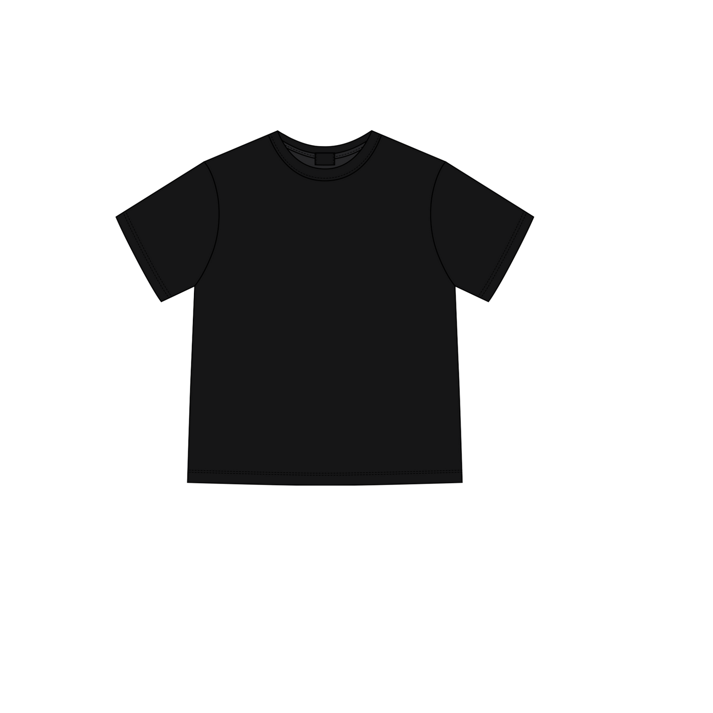 T-Shirt de Niño Negra 60/40 Cuello redondo