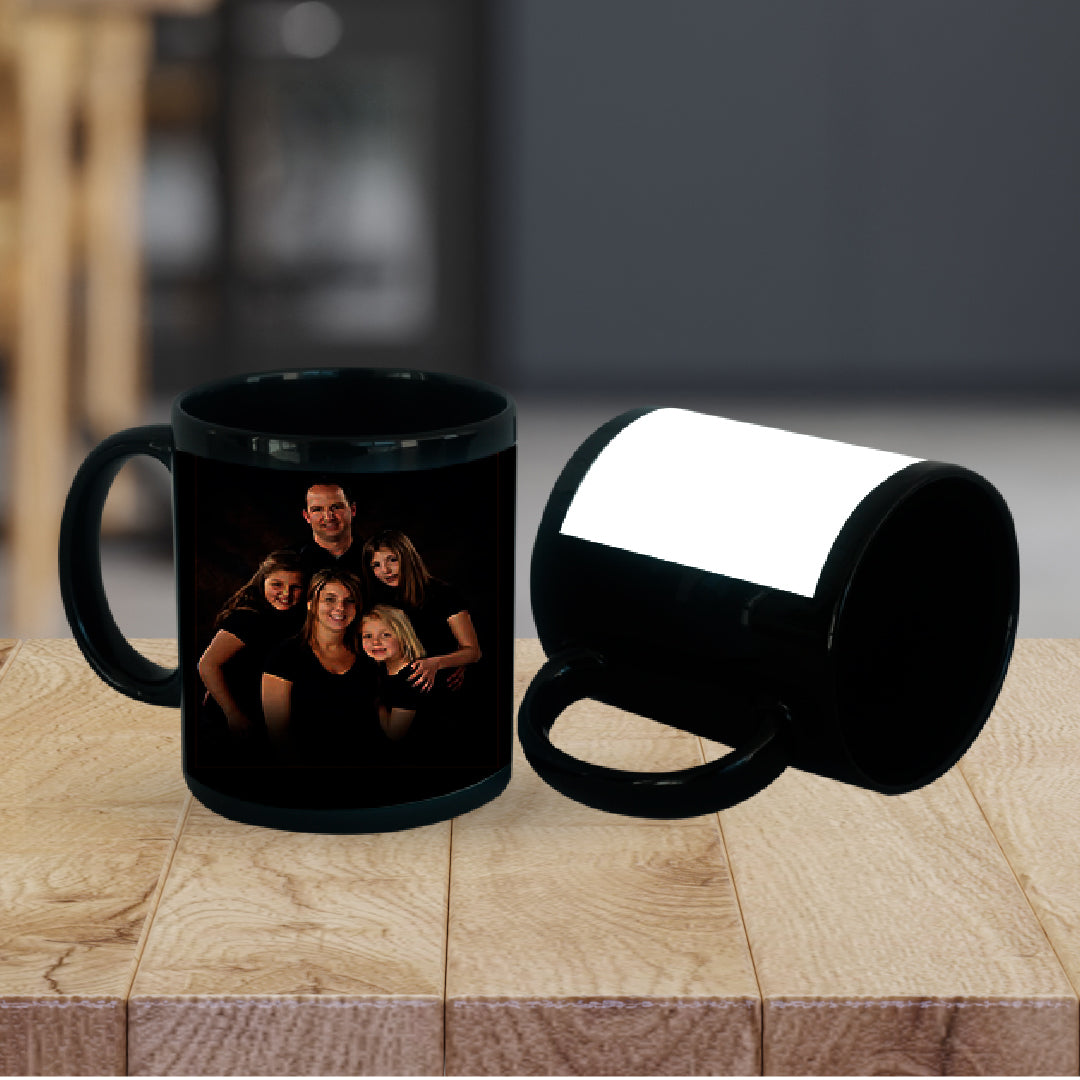 Taza 11 oz negra con ventana blanca
