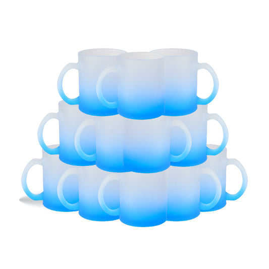 Taza Frosted 11 oz con degradado azul