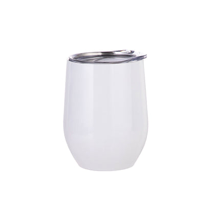 Vaso tipo huevo  blanco de doble pared de 12oz