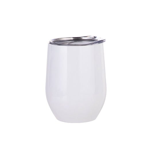 Vaso tipo huevo  blanco de doble pared de 12oz