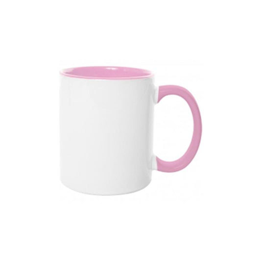 Taza 11oz con oreja de color e interior rosado ztsprinters.com 