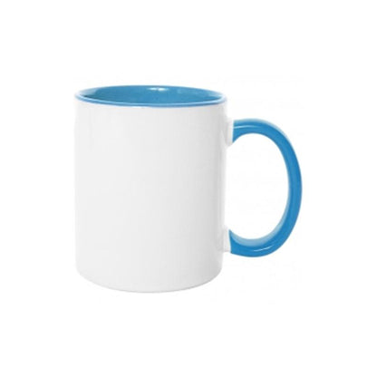 Taza 11oz con oreja de color e interior azul claro ztsprinters.com 