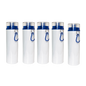 Botella deportiva 750 ml blanca con tapa de rosca color azul
