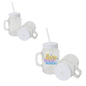 Jarra de vidrio transparente con sorbete 17 oz. Tapa blanca, negra o plateada