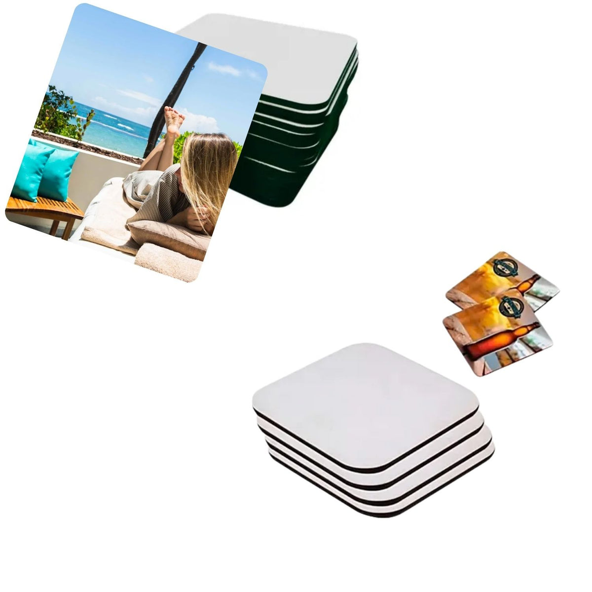 Posavasos en blanco para sublimación cuadrada /o circular