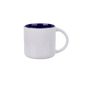 Taza 13 oz round blanca color interno y asa azul oscuro