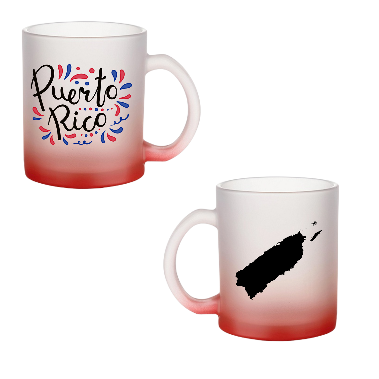 Taza Frosted 11 oz con degradado rojo