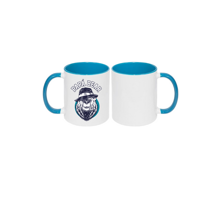 Taza 11 oz blanca de color interno azul claro