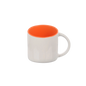 Taza 13 oz round blanca color interno y asa Orange