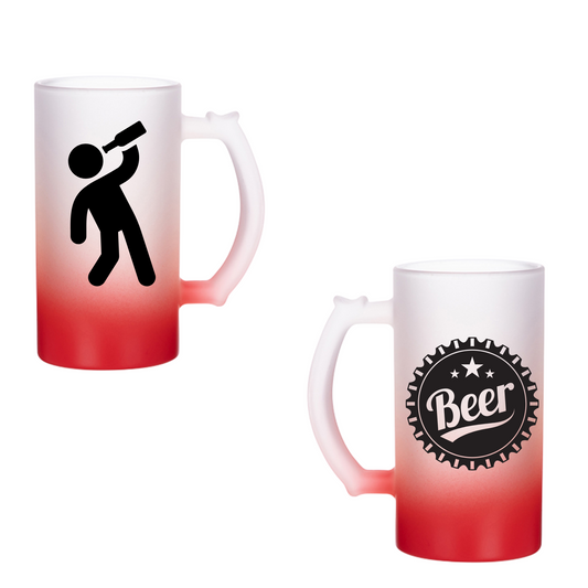 Cervecero en Cristal Frosted Rojo 16 oz