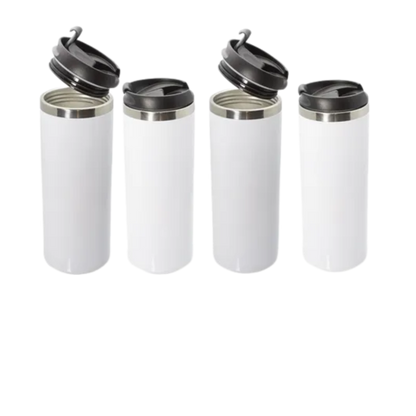 Vaso de acero 400 ml silver o blanco tapa negra