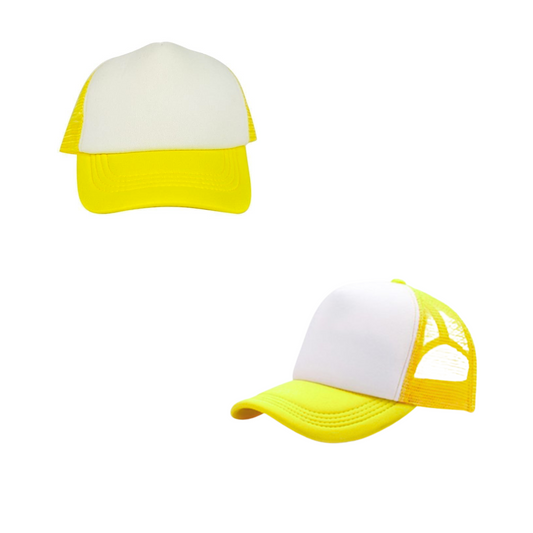 Gorra de malla blanca verde neòn para sublimar o DTF