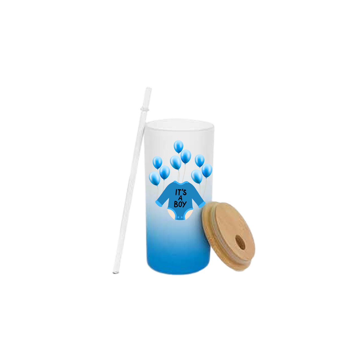 Vaso Frosted con tapa de bambu y sorbeto 690 ml