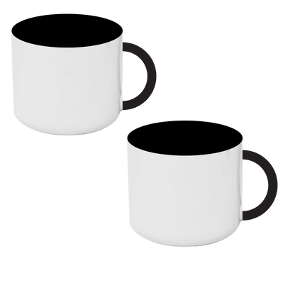 Taza 13 oz round blanca color interno y asa negra
