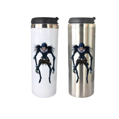 Vaso de acero 400 ml silver o blanco tapa negra