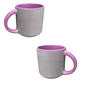Taza 13 oz round blanca color interno y asa rosado