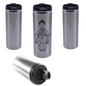 Vaso de acero 400 ml silver o blanco tapa negra