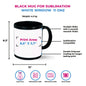 Taza 11 oz negra con ventana blanca
