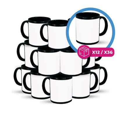 Taza 11 oz negra con ventana blanca