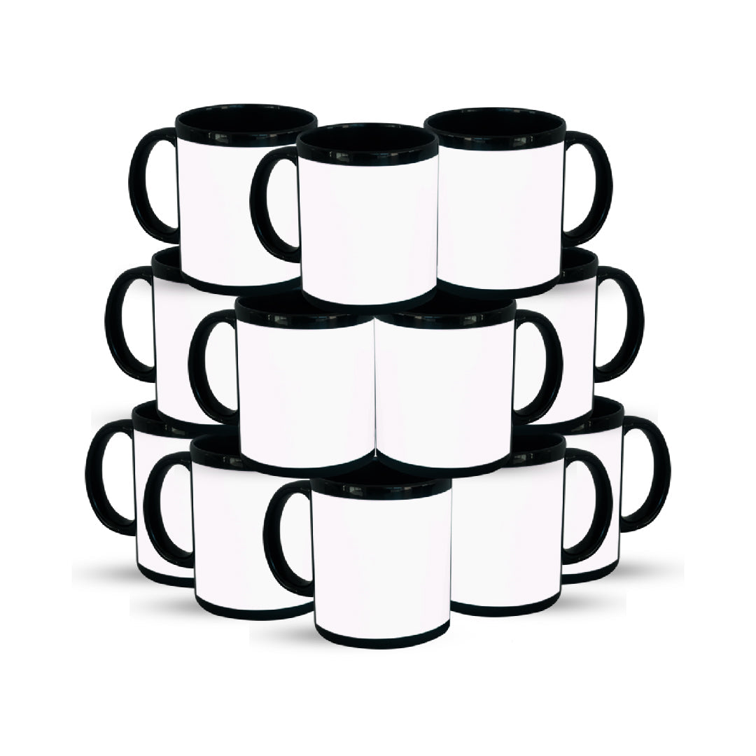 Taza 11 oz negra con ventana blanca