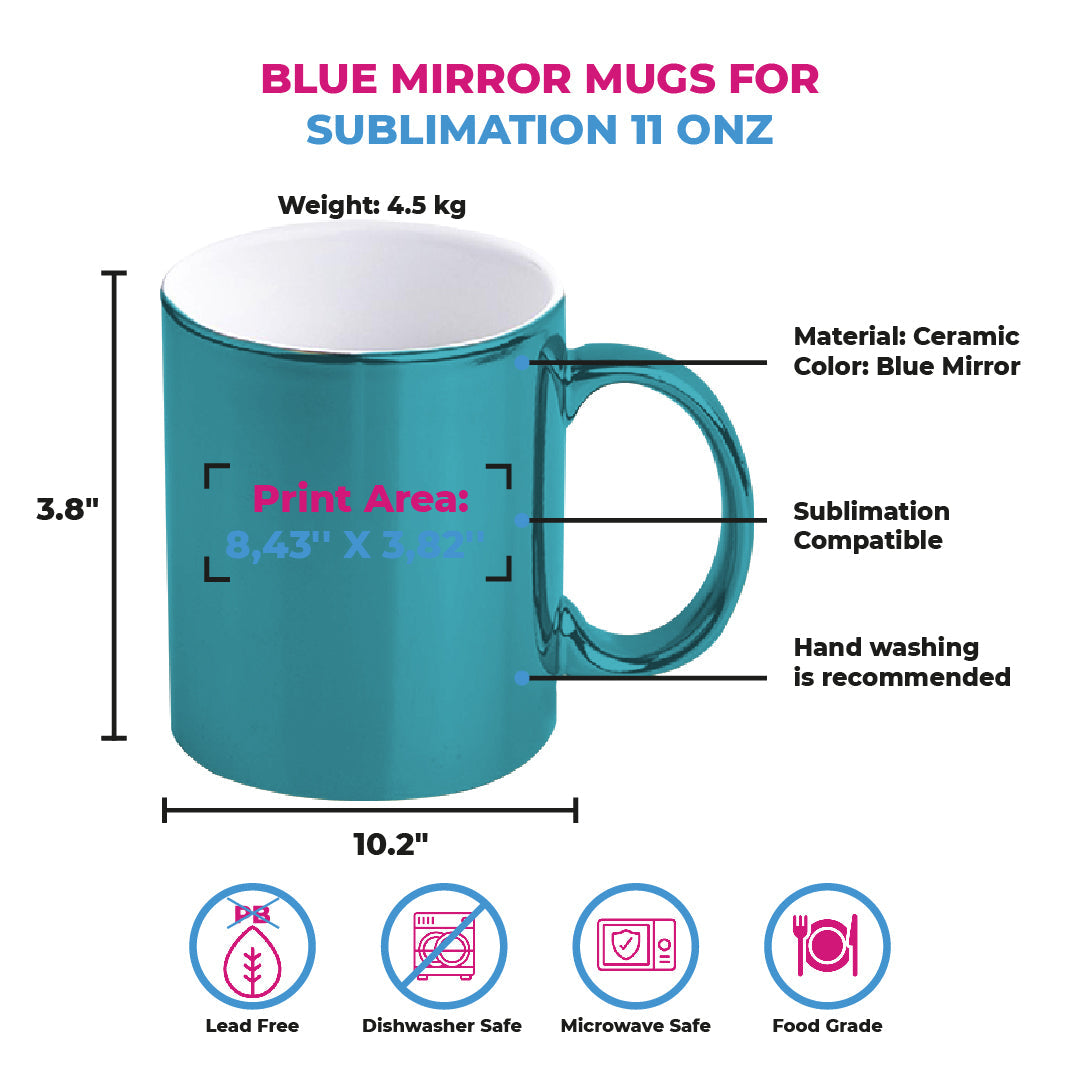 Taza 11 oz Espejo azul
