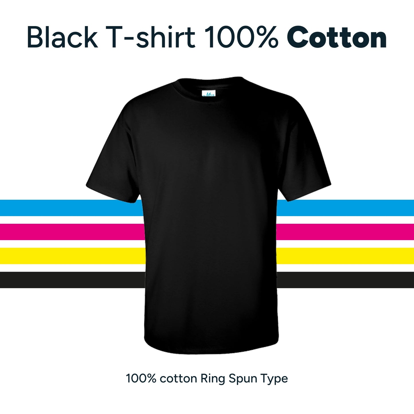 T-Shirt Unisex Negra |60/40 cuello redondo