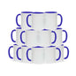 Taza 11 oz blanco de color interior  y asa azul oscuro