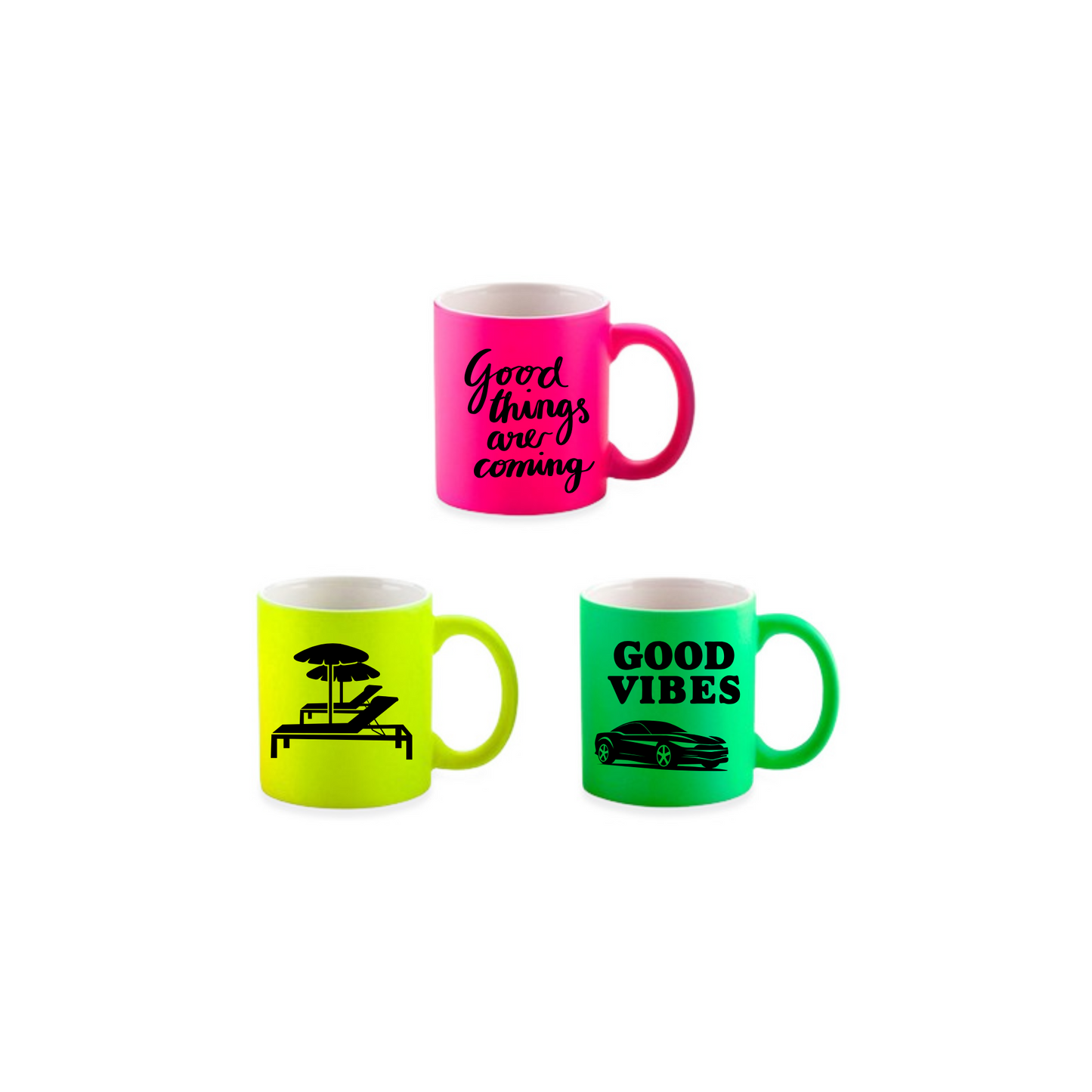 Taza 11 oz. Neon Rosado