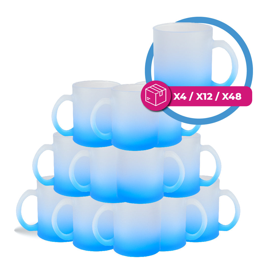 Taza Frosted 11 oz con degradado azul