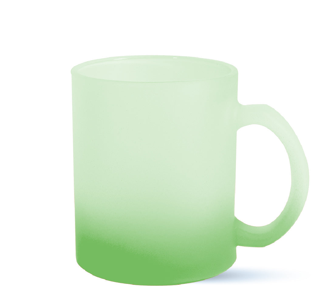 Taza Frosted 11 oz con degradado verde