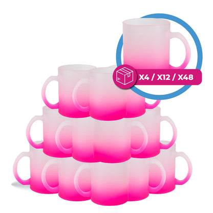 Taza Frosted  11 oz con degrado rosa
