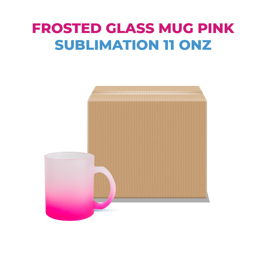 Taza Frosted  11 oz con degrado rosa