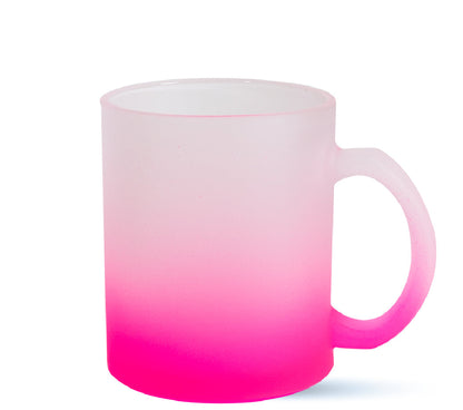 Taza Frosted  11 oz con degrado rosa