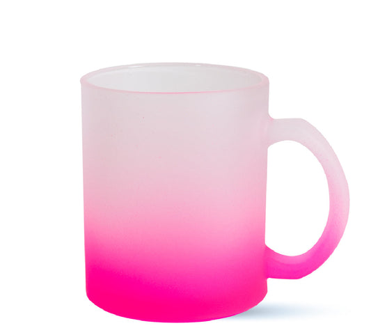 Taza Frosted  11 oz con degrado rosa