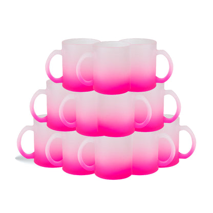 Taza Frosted  11 oz con degrado rosa