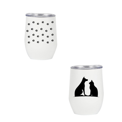 Vaso tipo huevo  blanco de doble pared de 12oz