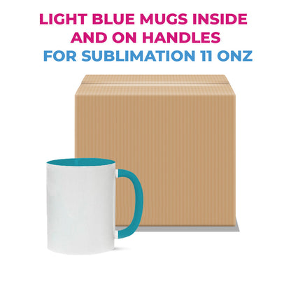 Taza 11 oz blanca de color interno azul claro