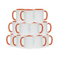 Taza 11 oz blanca de color interno y asa naranja