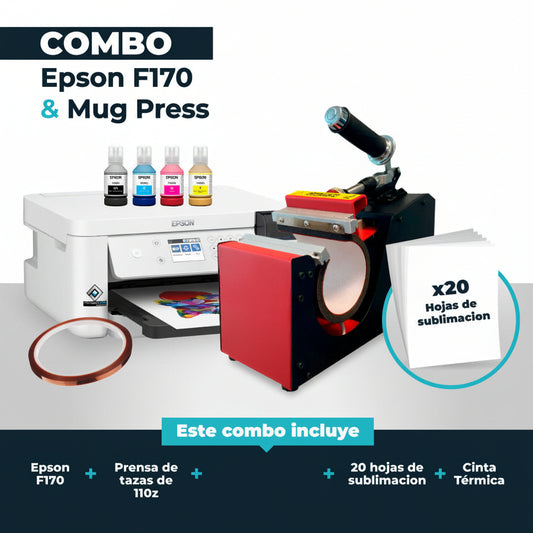 Impresora Epson F170 y Prensa de tazas (Combo)