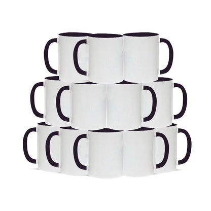 Taza 11 oz blanca de color interior y asa violeta
