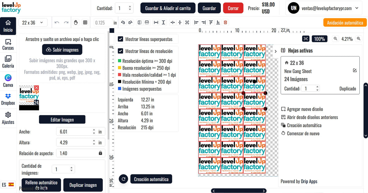 Gang Sheet Builder  |  Level Express