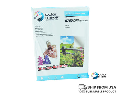 Papel de Sticker autoadhesivo de 135 gr A4 (paquete 50)