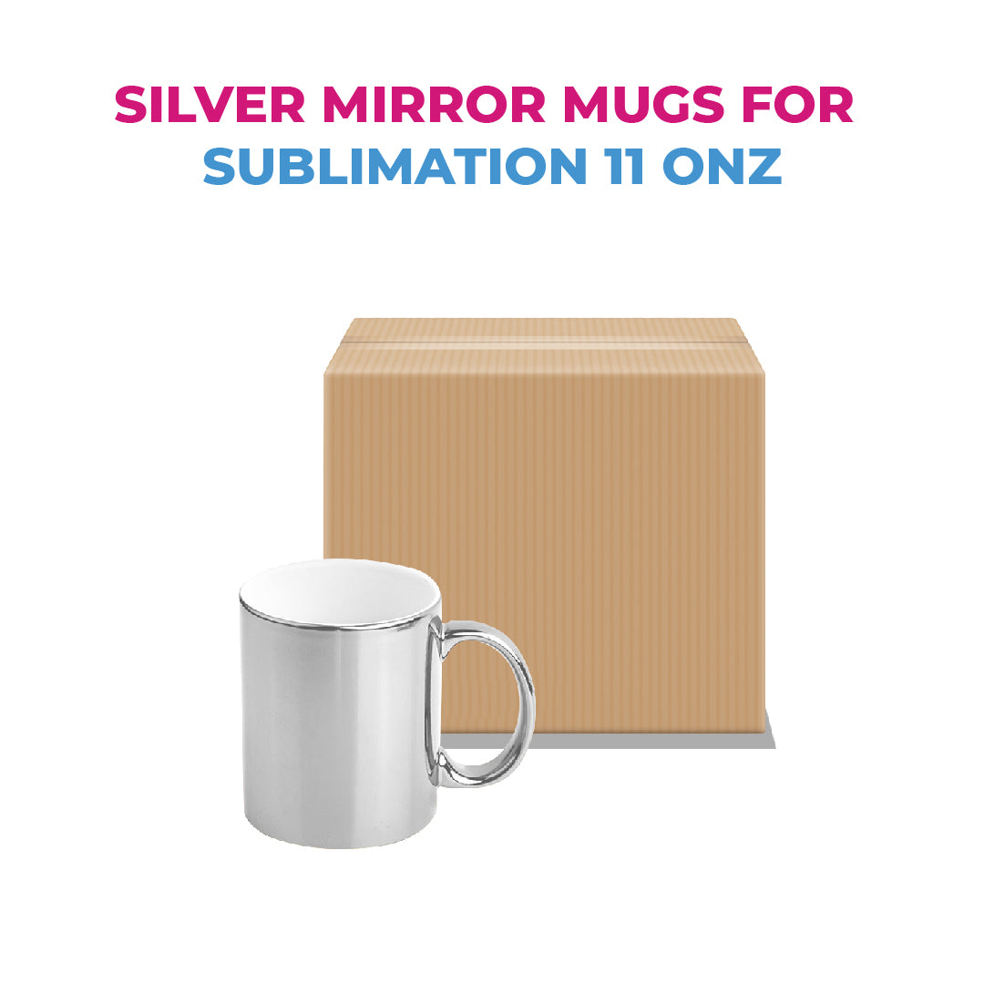 Taza 11 oz Espejo plateado interior blanco