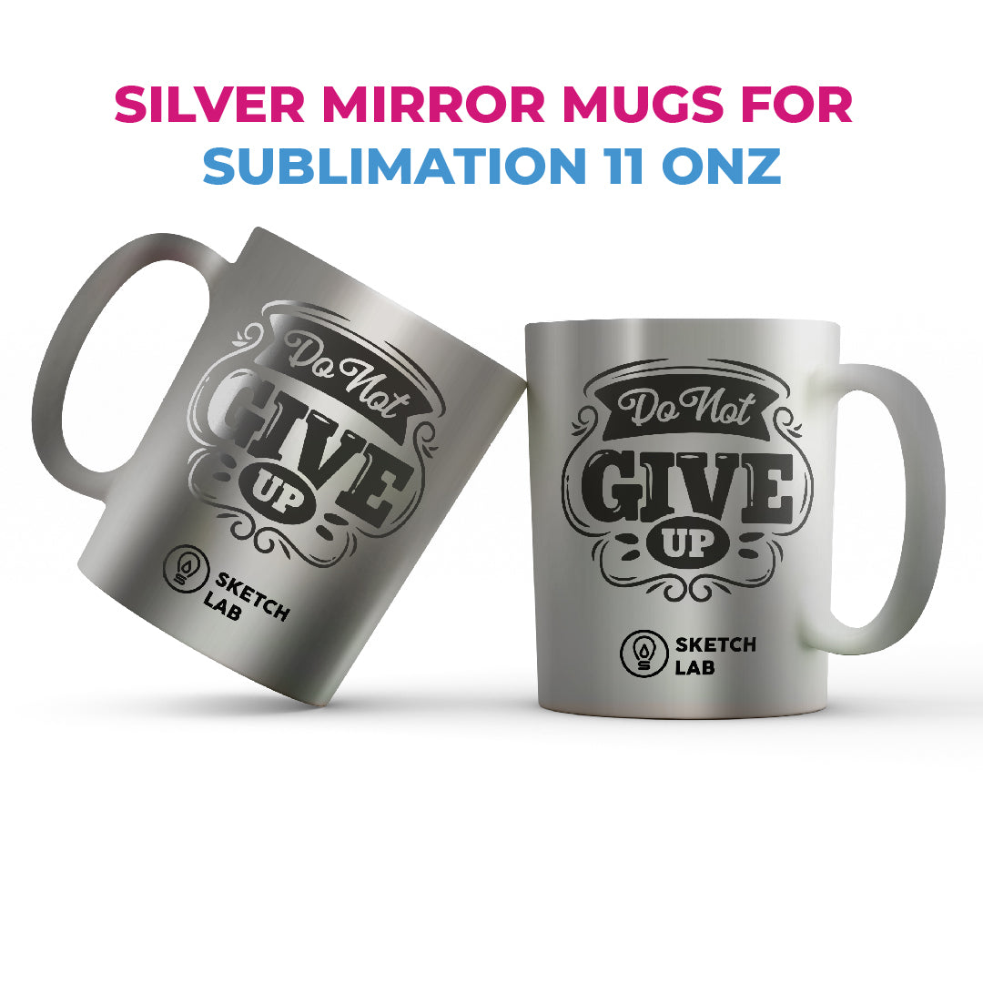 Taza 11 oz Espejo plateado interior blanco