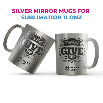 Taza 11 oz Espejo plateado interior blanco