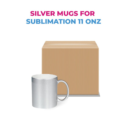 Taza 11 oz plateada mate interior blanco