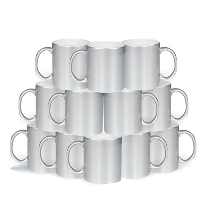 Taza 11 oz plateada mate interior blanco